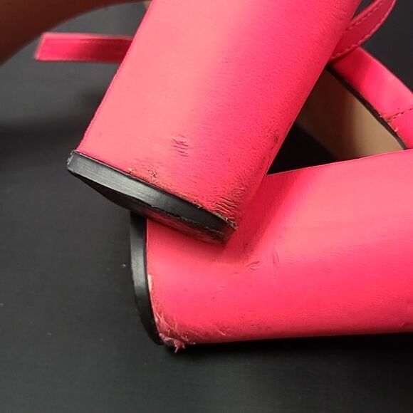 Madden Girl Women's Beella Bright Neon Pink Patent Leather Block Heel Sandal 9 - Picture 8 of 15